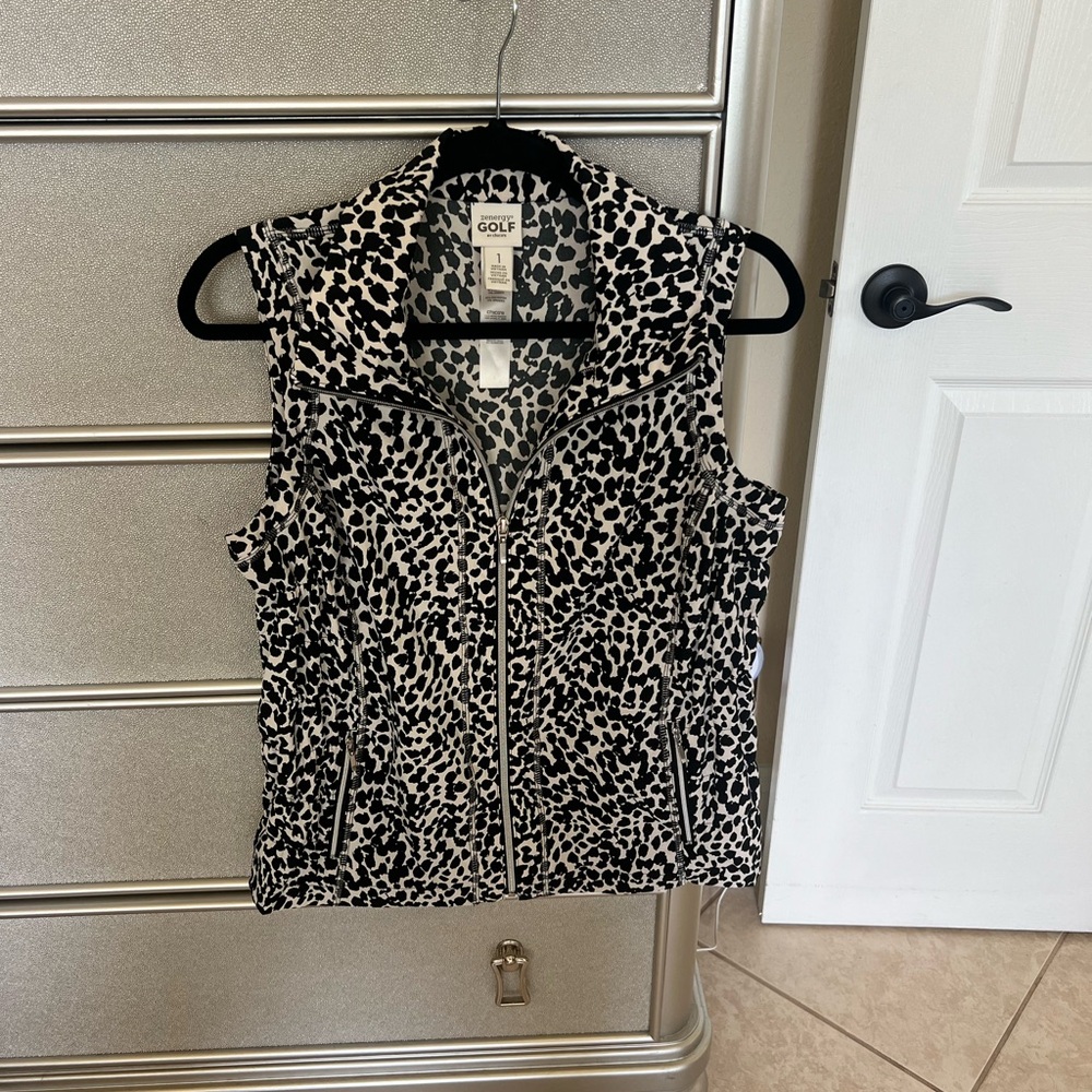 Women's Black and White Vest